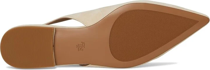 Lauren Ralph Lauren Londyn Suede Slingback Flat Women's Flat Shoes Sand Dune : 8 B - Medium - Image 3