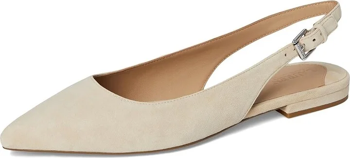 Lauren Ralph Lauren Londyn Suede Slingback Flat Women's Flat Shoes Sand Dune : 8 B - Medium - Image 5