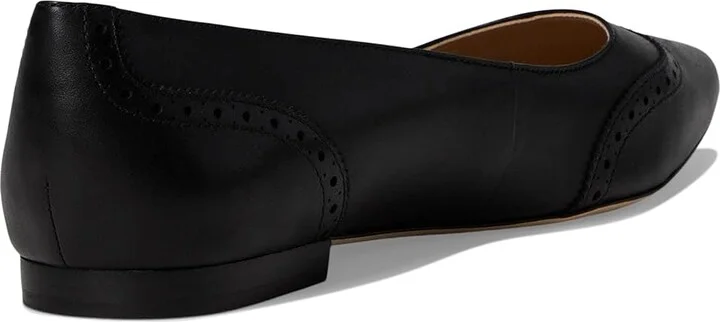 Lauren Ralph Lauren Loraine Burnished Leather Ballet Flat Women's Shoes Black : 9 B - Medium - Image 4