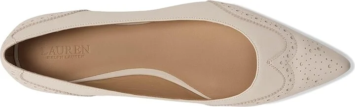 Lauren Ralph Lauren Loraine Nappa Leather Ballet Flat Women's Shoes Soft White/Soft White : 6.5 B - Medium - Image 2