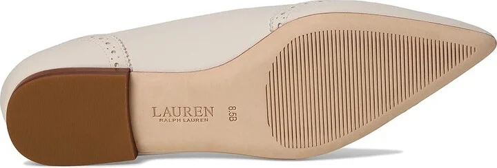 Lauren Ralph Lauren Loraine Nappa Leather Ballet Flat Women's Shoes Soft White/Soft White : 6.5 B - Medium - Image 3