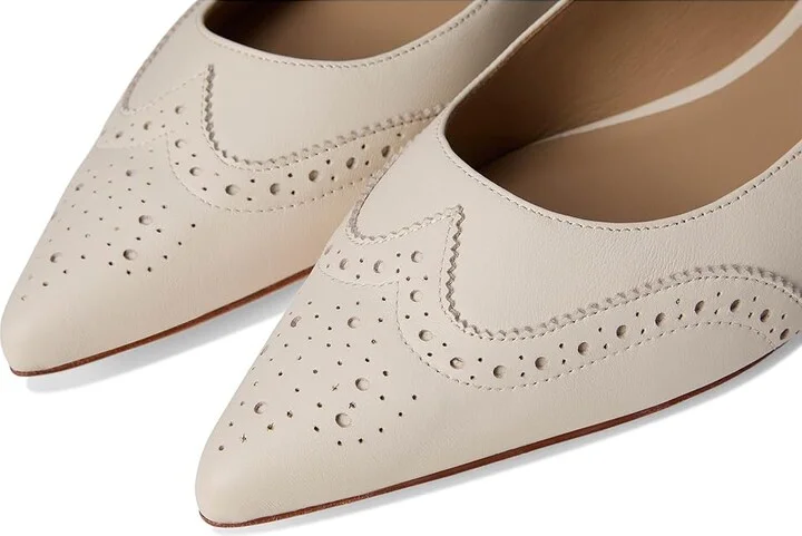 Lauren Ralph Lauren Loraine Nappa Leather Ballet Flat Women's Shoes Soft White/Soft White : 6.5 B - Medium - Image 7