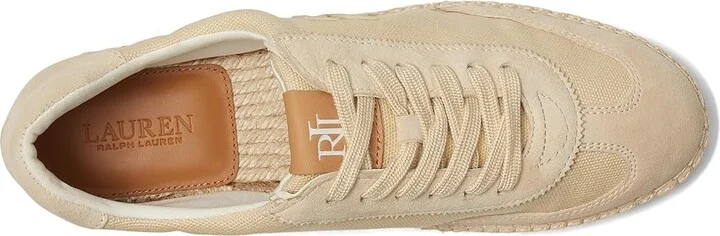 Lauren Ralph Lauren Luize Canvas And Suede Espadrille Sneakers Women's Shoes Sand/Sand : 8 B - Medium, Canvas/Suede - Image 2