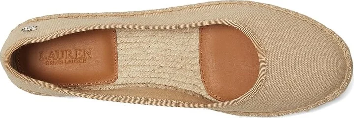 Lauren Ralph Lauren Luize Canvas Ballet Espadrille Women's Shoes Sand Dune/Sand Dune : 5.5 B - Medium, Leather/Rubber - Image 2