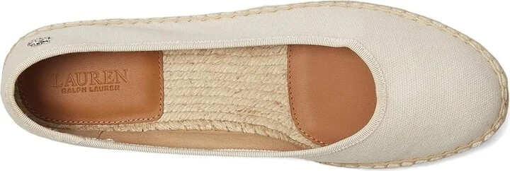 Lauren Ralph Lauren Luize Canvas Ballet Espadrille Women's Shoes Soft White/Soft White : 7 B - Medium, Leather/Rubber - Image 2