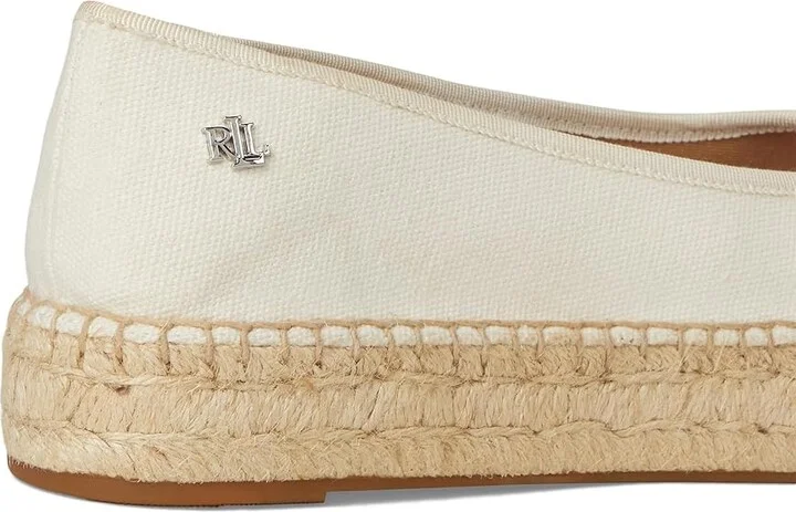 Lauren Ralph Lauren Luize Canvas Ballet Espadrille Women's Shoes Soft White/Soft White : 7 B - Medium, Leather/Rubber - Image 7