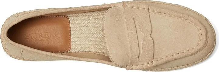 Lauren Ralph Lauren Luize Suede Loafers Espadrille Women's Shoes Sand Dune : 11 B - Medium, Leather/Rubber/Suede - Image 2