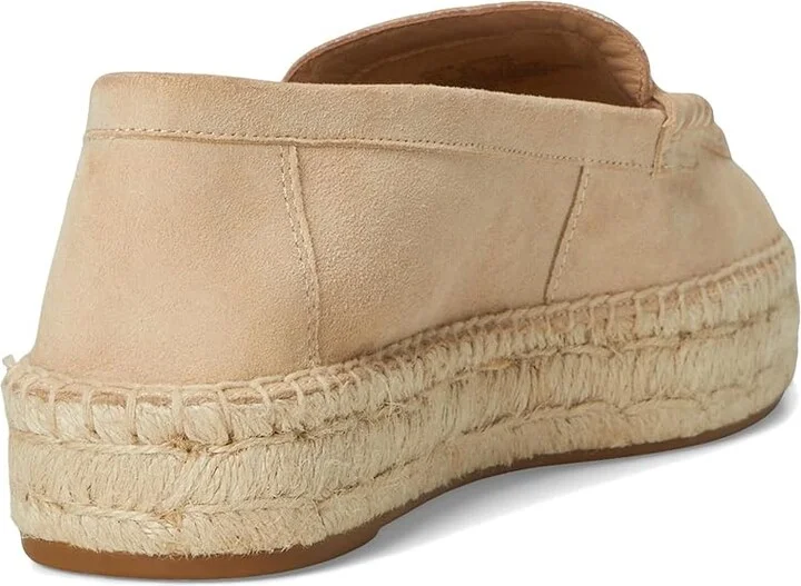Lauren Ralph Lauren Luize Suede Loafers Espadrille Women's Shoes Sand Dune : 11 B - Medium, Leather/Rubber/Suede - Image 4