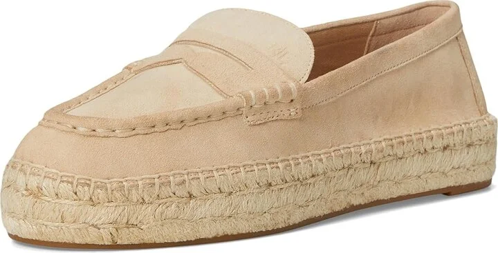 Lauren Ralph Lauren Luize Suede Loafers Espadrille Women's Shoes Sand Dune : 11 B - Medium, Leather/Rubber/Suede - Image 5