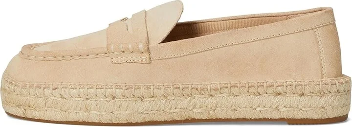 Lauren Ralph Lauren Luize Suede Loafers Espadrille Women's Shoes Sand Dune : 11 B - Medium, Leather/Rubber/Suede - Image 6