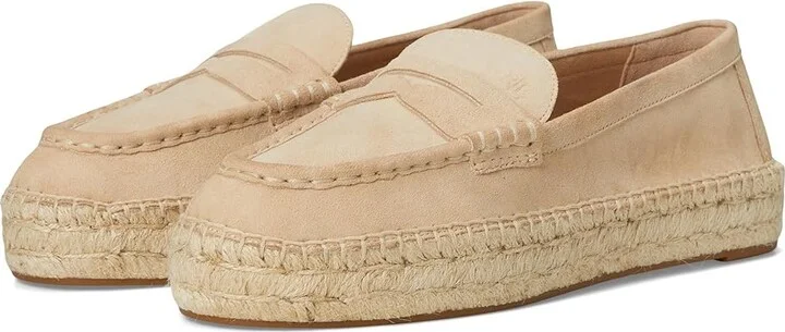 Lauren Ralph Lauren Luize Suede Loafers Espadrille Women's Shoes Sand Dune : 11 B - Medium, Leather/Rubber/Suede