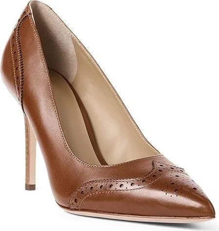 Lauren Ralph Lauren Lynden Pump High Women's Heels Deep Saddle Tan : 9.5 B - Medium, Leather