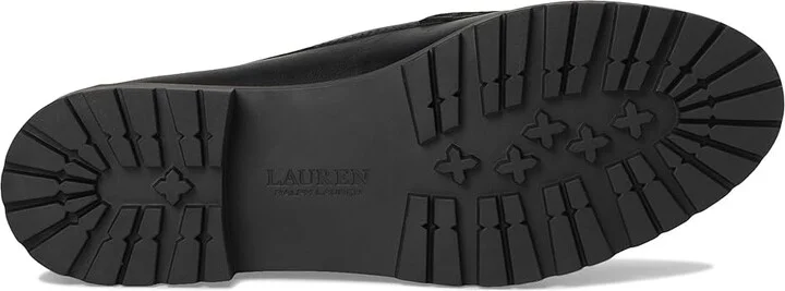 Lauren Ralph Lauren Marli Calfskin Penny Loafers High Women's Heels Black : 7 B - Medium, Leather - Image 3