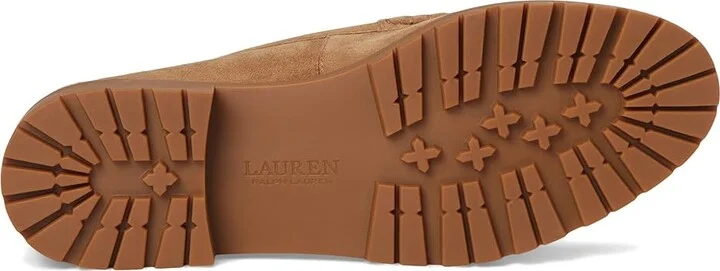 Lauren Ralph Lauren Marli Suede Penny Loafers High Women's Heels Camel : 11 B - Medium - Image 3