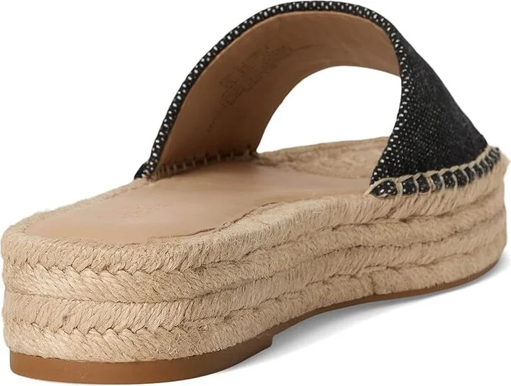 Lauren Ralph Lauren Polly Cross-dyed Canvas Espadrille Women's Wedge Shoes Natural/Black : 9 B - Medium, Textile - Image 4