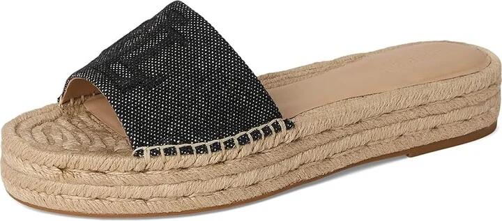 Lauren Ralph Lauren Polly Cross-dyed Canvas Espadrille Women's Wedge Shoes Natural/Black : 9 B - Medium, Textile - Image 5