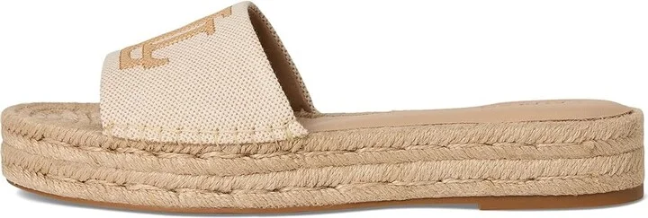 Lauren Ralph Lauren Polly Cross-dyed Canvas Espadrille Women's Wedge Shoes Natural/Buff : 10 B - Medium, Textile - Image 6