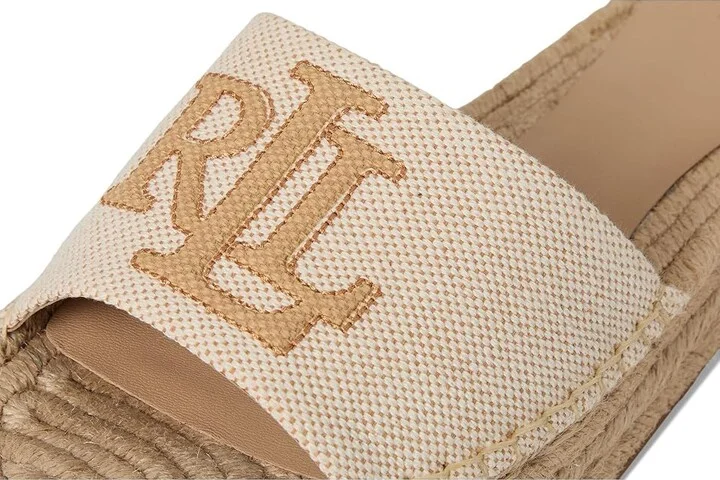 Lauren Ralph Lauren Polly Cross-dyed Canvas Espadrille Women's Wedge Shoes Natural/Buff : 10 B - Medium, Textile - Image 7