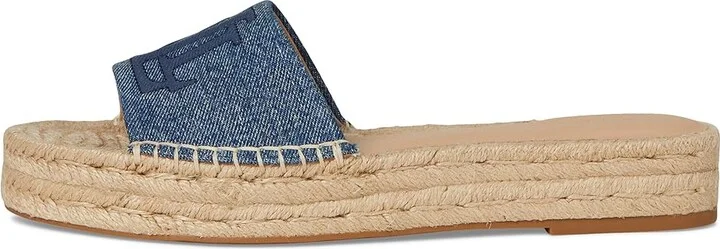 Lauren Ralph Lauren Polly Washed Denim Espadrille Women's Wedge Shoes Oxford Blue : 9 B - Medium, Leather - Image 6