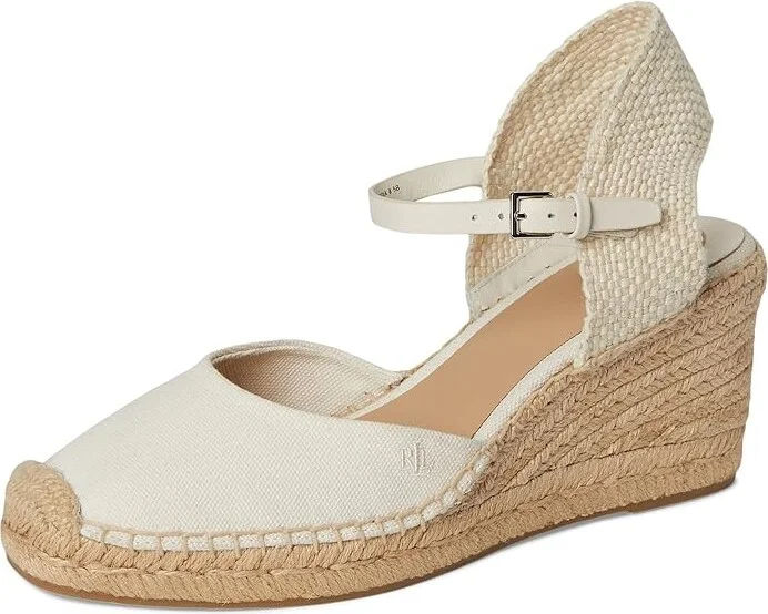 Lauren Ralph Lauren Robby Canvas Jute Espadrille Women's Sandals Soft White/Soft White/Natural : 9 B - Medium - Image 5