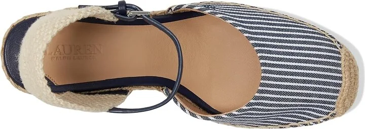 Lauren Ralph Lauren Robby Striped Canvas Jute Espadrille Women's Sandals Refined Navy/Natural/Refined Navy/Natural : 6.5 B - Medium - Image 2
