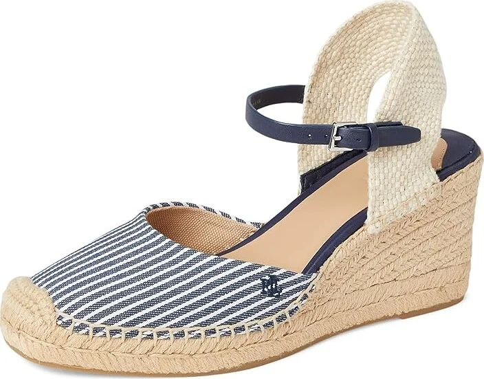 Lauren Ralph Lauren Robby Striped Canvas Jute Espadrille Women's Sandals Refined Navy/Natural/Refined Navy/Natural : 6.5 B - Medium - Image 5