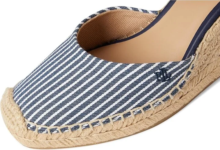 Lauren Ralph Lauren Robby Striped Canvas Jute Espadrille Women's Sandals Refined Navy/Natural/Refined Navy/Natural : 6.5 B - Medium - Image 7