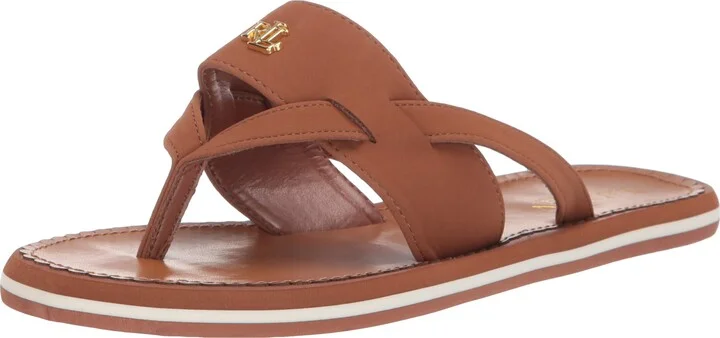 Lauren Ralph Lauren Rosalind Sandal Tan Nubuck Pu 6 B (M)