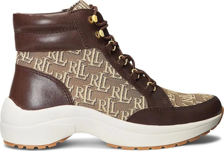 Lauren Ralph Lauren Rylee Monogram Jacquard High-top Sneaker Woman Sneakers - Image 3