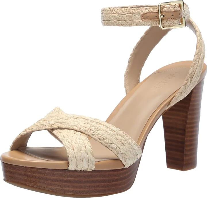 Lauren Ralph Lauren Sasha Raffia Platform Sandal Brown 9.5 B (M)