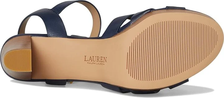 Lauren Ralph Lauren Soffia Burnished Leather Sandals Women's Sandals Refined Navy : 9 B - Medium - Image 3