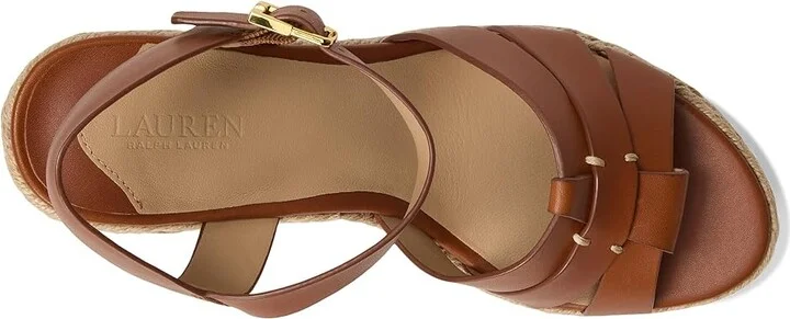 Lauren Ralph Lauren Soffia Calfskin Espadrille Women's Sandals Lauren Tan : 10 B - Medium, Leather/Rubber - Image 2