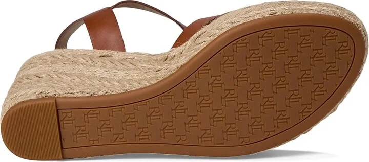 Lauren Ralph Lauren Soffia Calfskin Espadrille Women's Sandals Lauren Tan : 10 B - Medium, Leather/Rubber - Image 3