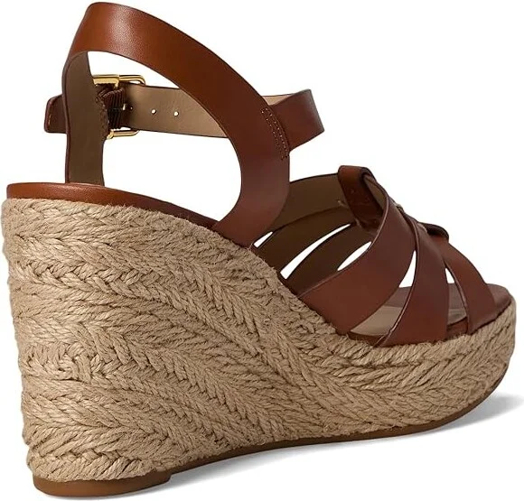 Lauren Ralph Lauren Soffia Calfskin Espadrille Women's Sandals Lauren Tan : 10 B - Medium, Leather/Rubber - Image 4