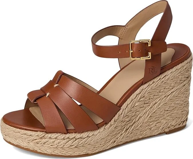 Lauren Ralph Lauren Soffia Calfskin Espadrille Women's Sandals Lauren Tan : 10 B - Medium, Leather/Rubber - Image 5