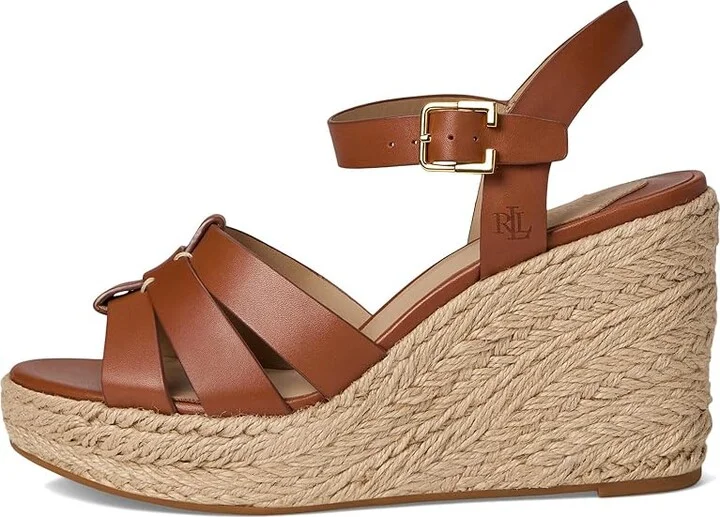 Lauren Ralph Lauren Soffia Calfskin Espadrille Women's Sandals Lauren Tan : 10 B - Medium, Leather/Rubber - Image 6