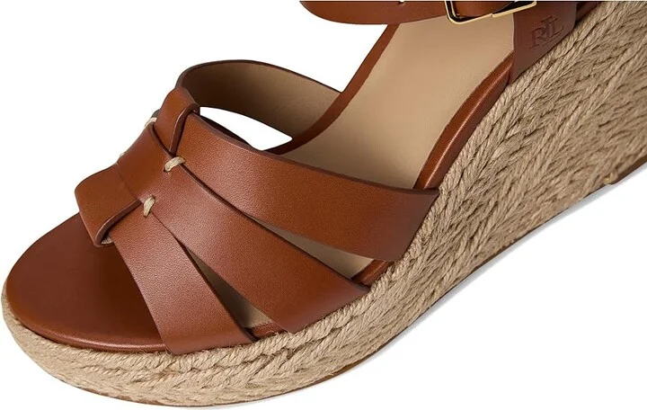 Lauren Ralph Lauren Soffia Calfskin Espadrille Women's Sandals Lauren Tan : 10 B - Medium, Leather/Rubber - Image 7