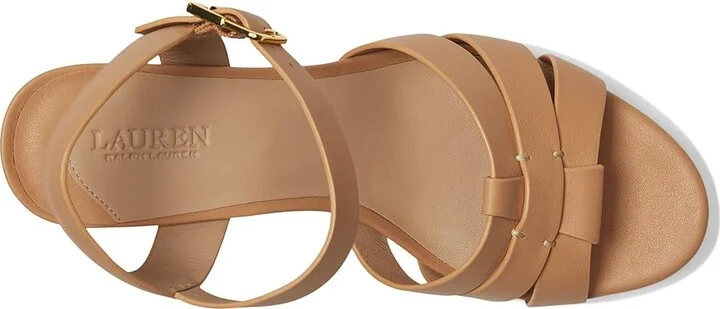 Lauren Ralph Lauren Soffia Nappa Leather Sandals Women's Sandals Buff : 9 B - Medium, Leather/Rubber - Image 2