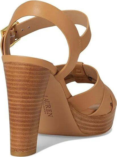 Lauren Ralph Lauren Soffia Nappa Leather Sandals Women's Sandals Buff : 9 B - Medium, Leather/Rubber - Image 4