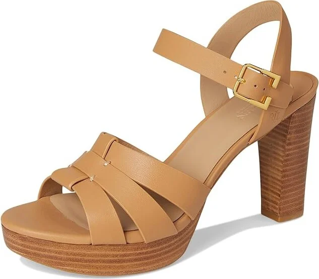 Lauren Ralph Lauren Soffia Nappa Leather Sandals Women's Sandals Buff : 9 B - Medium, Leather/Rubber - Image 5