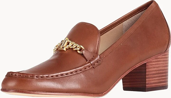 Lauren Ralph Lauren Winslet Burnished Leather Pump Woman Loafers - Image 7