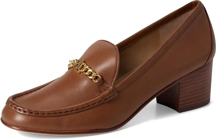 Lauren Ralph Lauren Winslet Pumps High Women's Heels Deep Saddle Tan : 7 B - Medium, Leather - Image 5