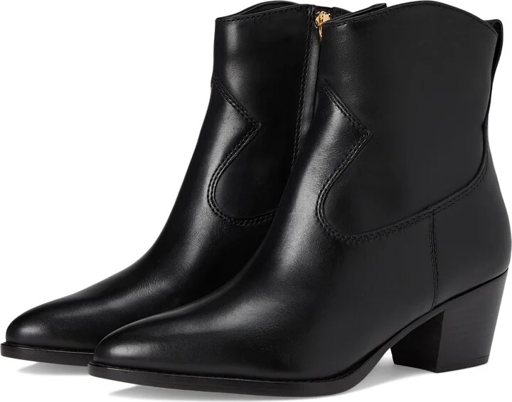 Lauren Ralph Lauren Women Harpher Burnished Leather Black 9 Medium