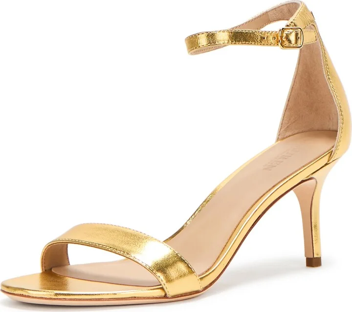 Lauren Ralph Lauren Women's Allie Mid-Heel Metallic Leather Sandal