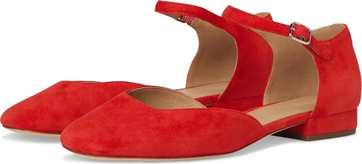 Lauren Ralph Lauren Women's Emellie Suede Mary Jane Bright Vermilion 7.5 Medium