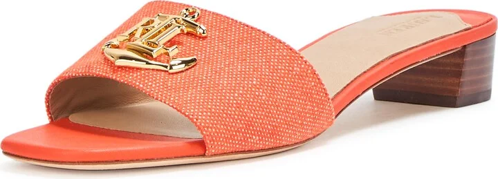 Lauren Ralph Lauren Women's Fay Anchor-Logo Cross-Dyed Canvas Sandal