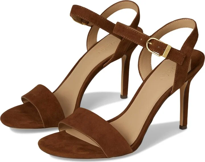 Lauren Ralph Lauren Women's Gwen Suede Sandals Tobacco 9 Medium