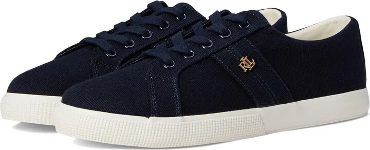 Lauren Ralph Lauren Women's Janson II Canvas Sneaker Lauren Navy 8.5 Medium