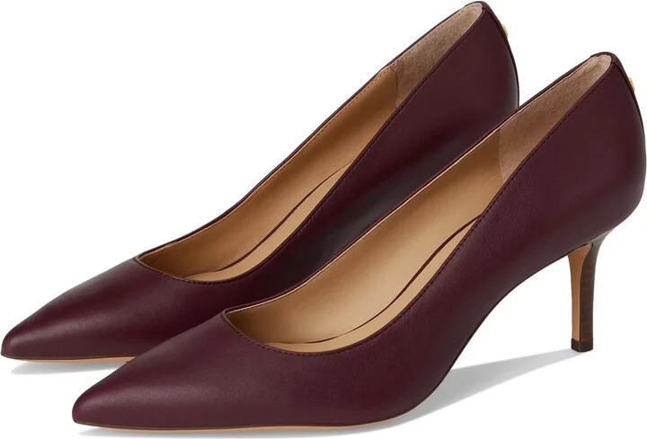 Lauren Ralph Lauren Women's Lanette Nappa Leather Pumps Pinot Noir 9 Medium