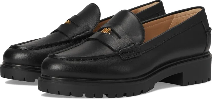 Lauren Ralph Lauren Women's Marli Calfskin Penny Loafers Black 6.5 Medium